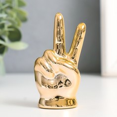 Сувенир керамика "Рука - Мир" золото 4х2,7х7,5 см No Brand