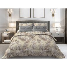 Простынь Ивановотекстиль евро 220х240 см поплин Тропикана бежевый