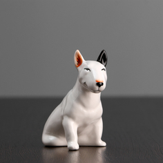 Статуэтка фарфоровая «Бультерьер черное ухо», 10 см, авторская роспись