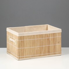 Короб складной для хранения, 20х30 см Н 17 см, бамбук, подкалдка, ткань No Brand