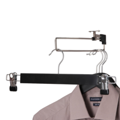 Вешалка для брюк и юбок с зажимами SAVANNA, сорт А, 34?1,2?12,5 см, тёмное дерево, лотос