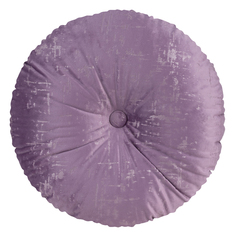 Декоративная подушка круглая бархат с пуговицей ZenginTex, 40х40 см., фиолетовый