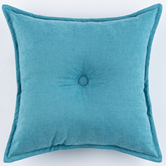 Декоративная подушка канвас с пуговицей ZenginTex, 45х45 см. лазурный