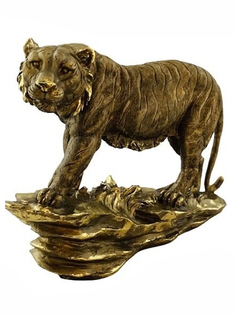 Скульптура Ломоносовский фарфор СПБ БФ65 Тигр идет по камню. Полистоун. 34 см.