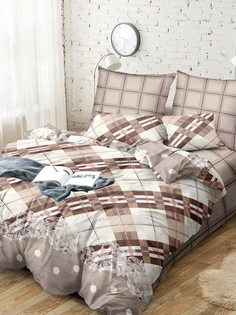 Комплект постельного белья Amore Mio евро хлопок сатин узоры