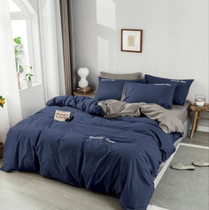 Комплект постельного белья Alanna Однотонный с вышивкой Евро Сатин