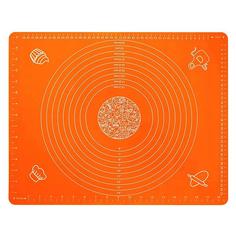 Силиконовый коврик для раскатывания теста, 50х40 см 8213 00104514 оранжевый No Brand
