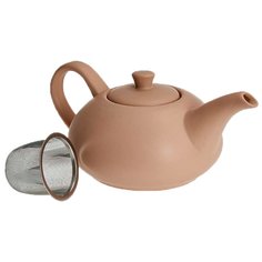 Чайник заварочный фарфор 1.1 л с ситечком Ф19-075R кофейный No Brand