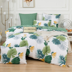 Комплект постельного белья Делюкс Сатин на резинке, Viva - Home Textile, двуспальный