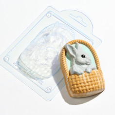 Форма для шоколада пластиковая AnyMolds кролик в корзине