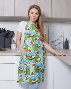 Фартук кухонный из рогожки Всё себе мякоть авокадо 80х90