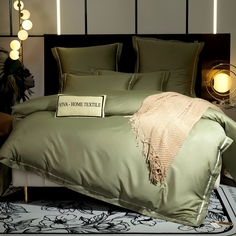 Комплект постельного белья Однотонный Сатин на резинке Viva - Home Textile Евро