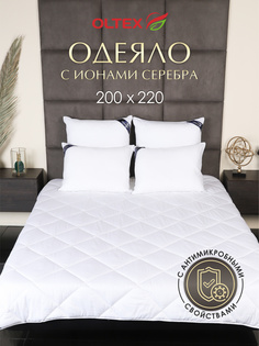 Одеяло Лебяжий пух Ol-tex Nano Silver легкое 200х220 белое ОЛССн-22-2