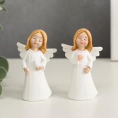 Сувенир полистоун Ангел-девочка курносая МИКС 6,3х2х3,8 см No Brand
