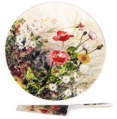 Тарелка для торта 27 см с лопаткой 24,5 см Thun Маки / 232486