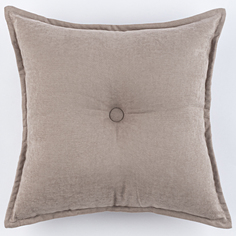 Декоративная подушка канвас с пуговицей ZenginTex, 45х45 см., светло-бежевый
