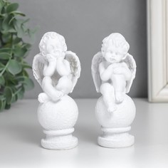 Сувенир полистоун "Белоснежный ангел на шаре" МИКС 4,5х5х11,5 см No Brand