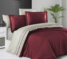 Комплект постельного белья First Choice SERENITY DR & BEIGE хлопковый сатин люкс евро