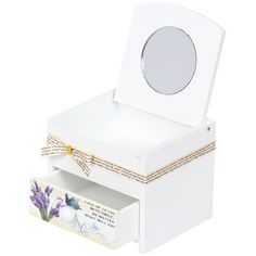 Шкатулка для украшений, дерево, МДФ, 11х10.5х9.5 см, с зеркалом, Летние цветы, Y4-3476 No Brand