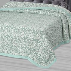 Покрывало Жаккардовое "Узор зеленый" 240х235 Евро Макси 100% Хлопок Арт Дизайн