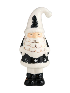 Сувенир керамика Дед Мороз кудрявая борода, чёрный кафтан колпак с ёлочкой 13,9х5,4х5,6 см No Brand