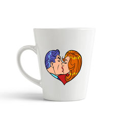 Конусная кружка CoolPodarok Илюстрация.Поп арт поцелуй