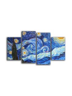 Картины Красотища Модульная картина Ван Гог Звездная ночь 140х80