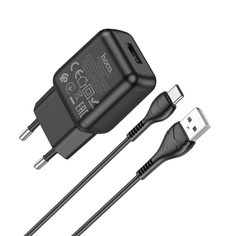 Сетевое зарядное устройство Hoco C96Aa type-c 1xUSB 2.1 А черный