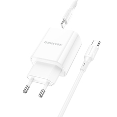 Сетевое зарядное устройство Borofone BA78Aa type-c - type-c 2xUSB 3 А белый