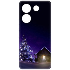 Чехол-накладка Krutoff Soft Case Зимний домик для TECNO Camon 20 Pro черный