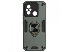 Чехол DF для Xiaomi Redmi 12C / Poco C55 с магнитом и кольцом Dark Green xiArmor-01