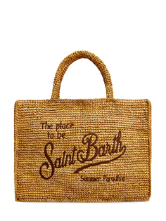 Плетеная сумка Vanity из рафии с макро-вышивкой MC2 Saint Barth