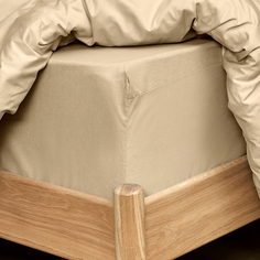 Простыня на резинке Cream, перкаль Cozy Home