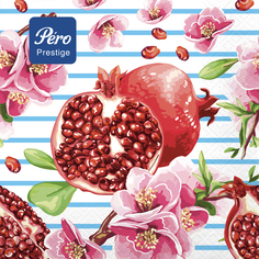 Салфетки бумажные Pero Prestige 3-слойные Спелый гранат 33х33см 20шт ПЕРО