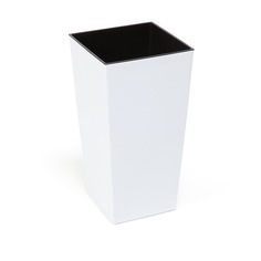 Классическое кашпо Lamela SP.ZO.O. Finezja с вкладышем белое 14х14х26 см