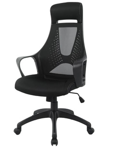 Кресло BN_Hg_EChair-578 TC сетка/ткань черный, пластик белый No Brand