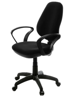 Кресло FA_EChair-322 PC ткань черная ТК1, пластик No Brand
