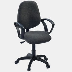 Кресло FA_EChair-322 PC ткань серая ТК3, пластик No Brand