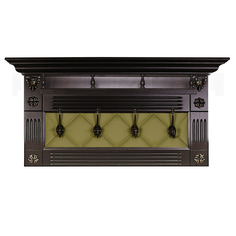 Вешалка в прихожую Мебелик Сильвия Н5 экокожа оливковый/венге