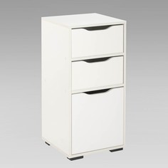 Комод 2 ящика 1 створка Пифагор-1 D (2Я1С) навесной/напольный 400х400х820 Белый матовы No Brand