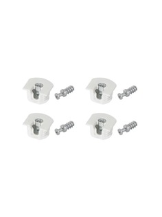 Эксцентриковая стяжка усиленная с бортиком, белая + шток эксцентрика евровинт, 4 шт Инталика