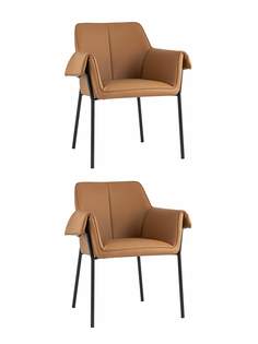 Комплект стульев Stool Group Бесс экокожа, коричневый, 2 шт