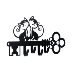 Вешалка 4-х местная "Котята", черная No Brand