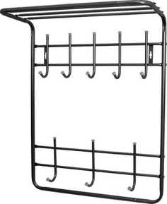 Вешалка настенная в прихожую с полкой Ника ВПТ8, цвет черный Nika