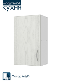 Шкаф навесной Beneli Рондо ясень патина серебро/белый 40 см