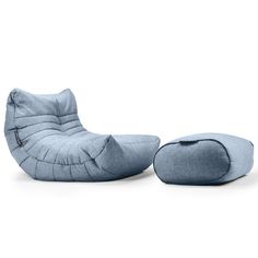 Комфортное кресло для отдыха с оттоманкой в детскую Acoustic Lounge - Blue Jazz