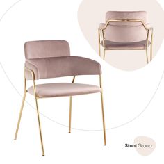 Стул для кухни Stool Group Полин, велюр розовый