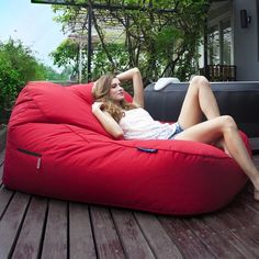 Бескаркасный мягкий шезлонг Satellite Twin Sofa - Rising Sun (красный, оксфорд) Ambient Lounge