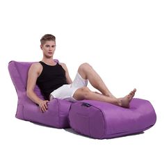 Садовое кресло с оттоманкой Evolution Chaise - Acai Merlot (пурпурный, оксфорд) Ambient Lounge
