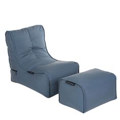 Садовое кресло с оттоманкой Evolution Chaise - Atlantic Denim (серо-голубой, олефин) Ambient Lounge